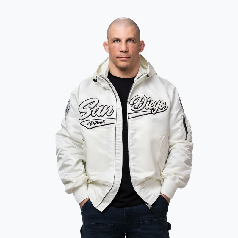 Giacca uomo Pitbull Aero Flight Hooded off white