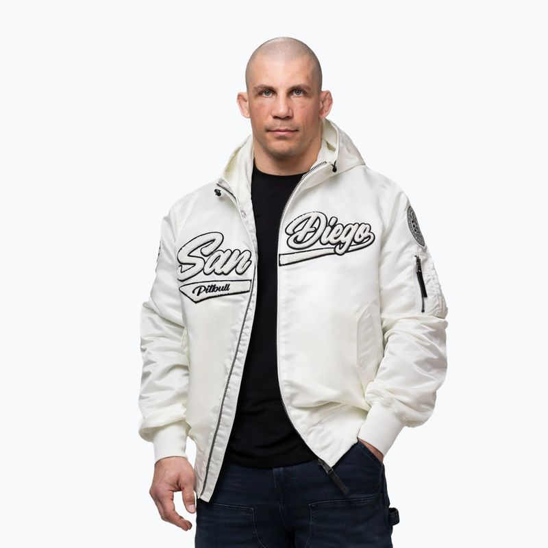 Giacca uomo Pitbull Aero Flight Hooded off white 4