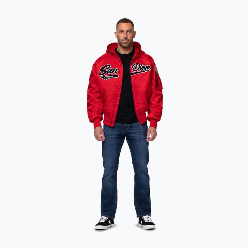 Giacca uomo Pitbull Aero Flight Hooded fluo/red 2