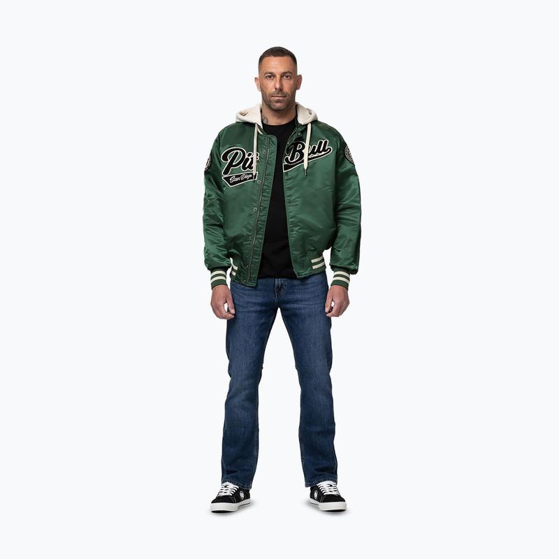 Giacca uomo Pitbull Mason San Diego Baseball Hooded bottle green/beige 2