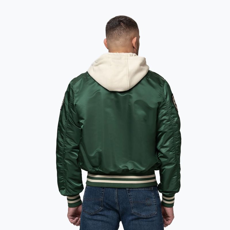 Giacca uomo Pitbull Mason San Diego Baseball Hooded bottle green/beige 3