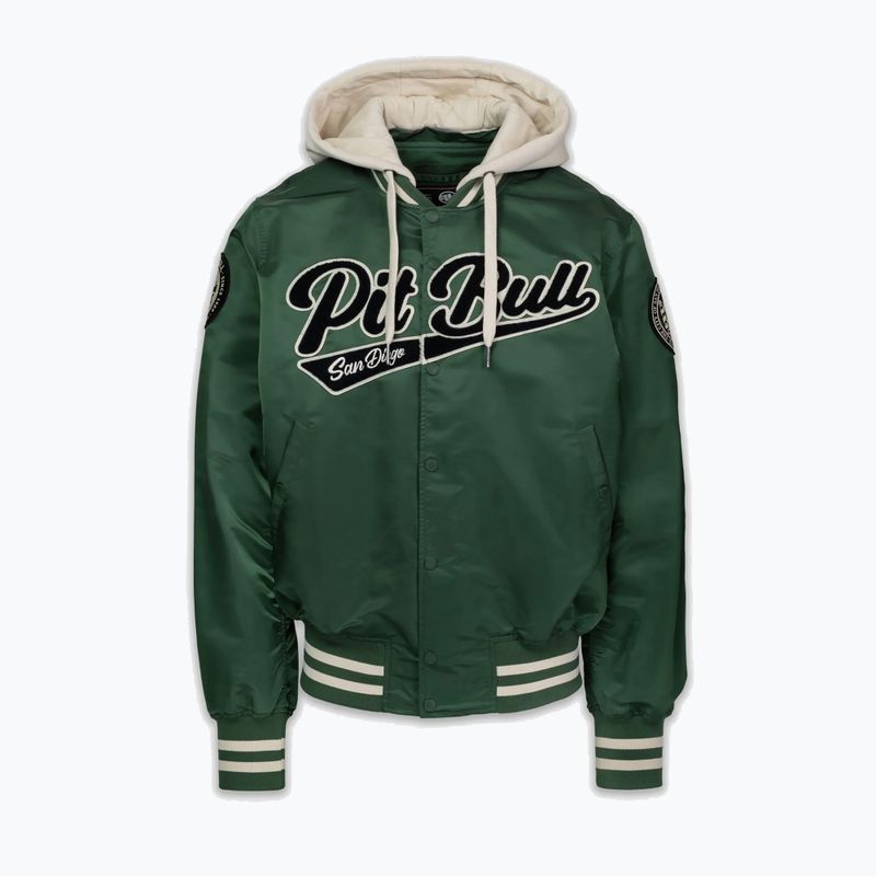 Giacca uomo Pitbull Mason San Diego Baseball Hooded bottle green/beige 4