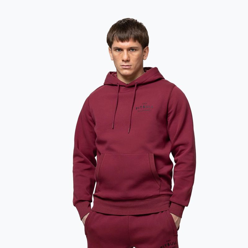 Felpa da uomo Pitbull Sampson Hooded Sweatshirt burgundy 4