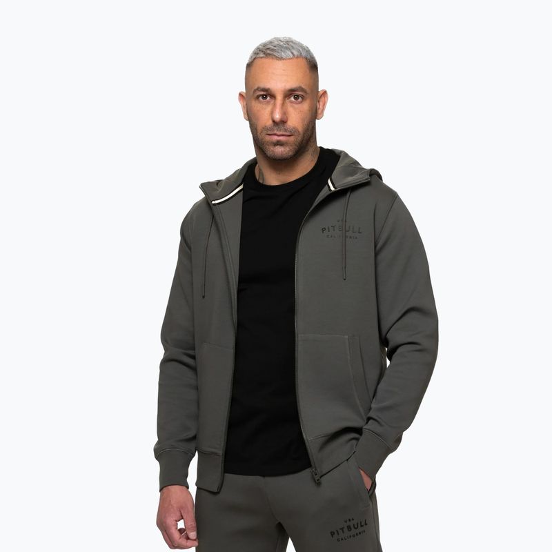 Felpa da uomo Pitbull Sampson Hooded Zip Sweatshirt grey/green 4