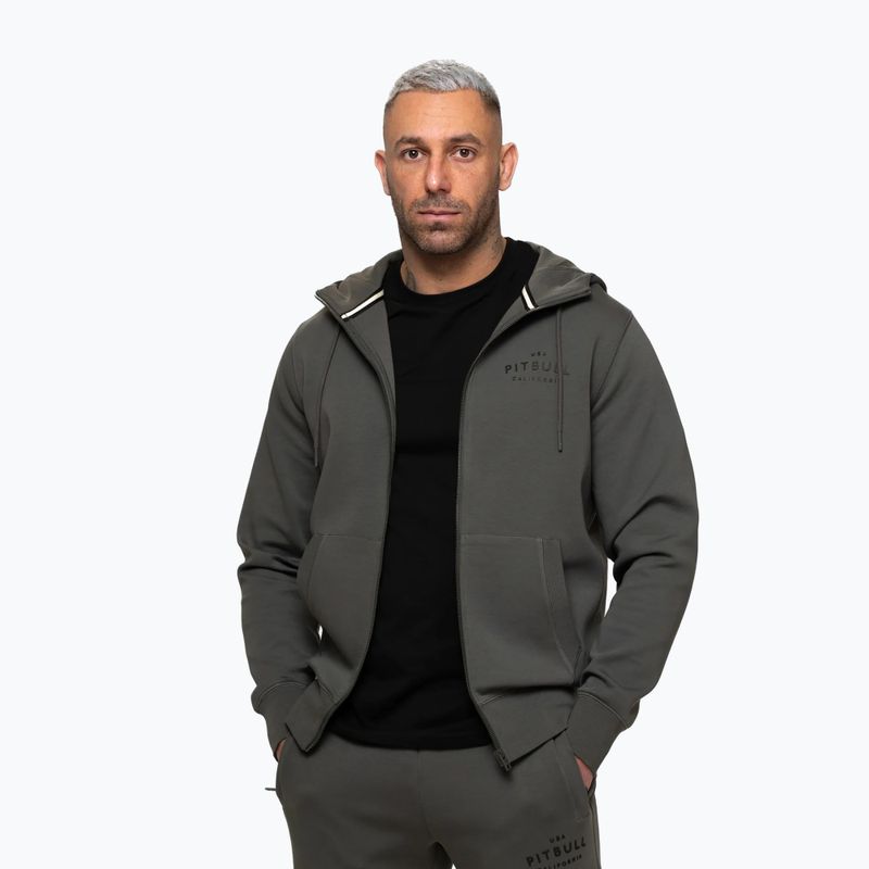Felpa da uomo Pitbull Sampson Hooded Zip Sweatshirt grey/green 5