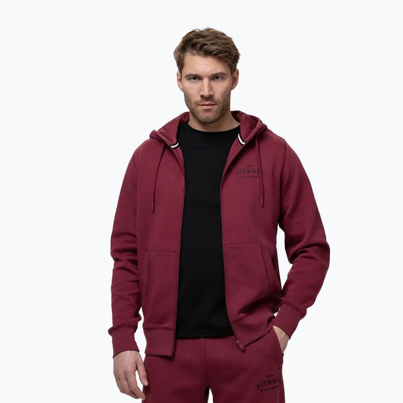 Felpa da uomo Pitbull Sampson Hooded Zip Sweatshirt burgundy 4