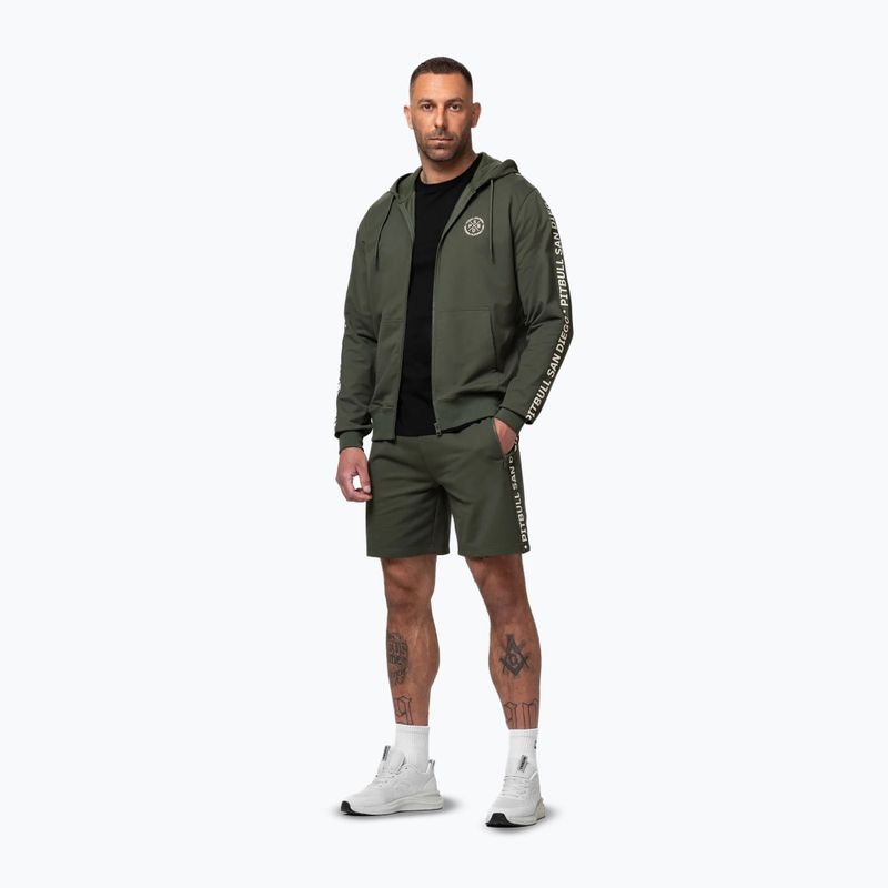 Felpa da uomo Pitbull Tape Parker Hooded Zip old green 2