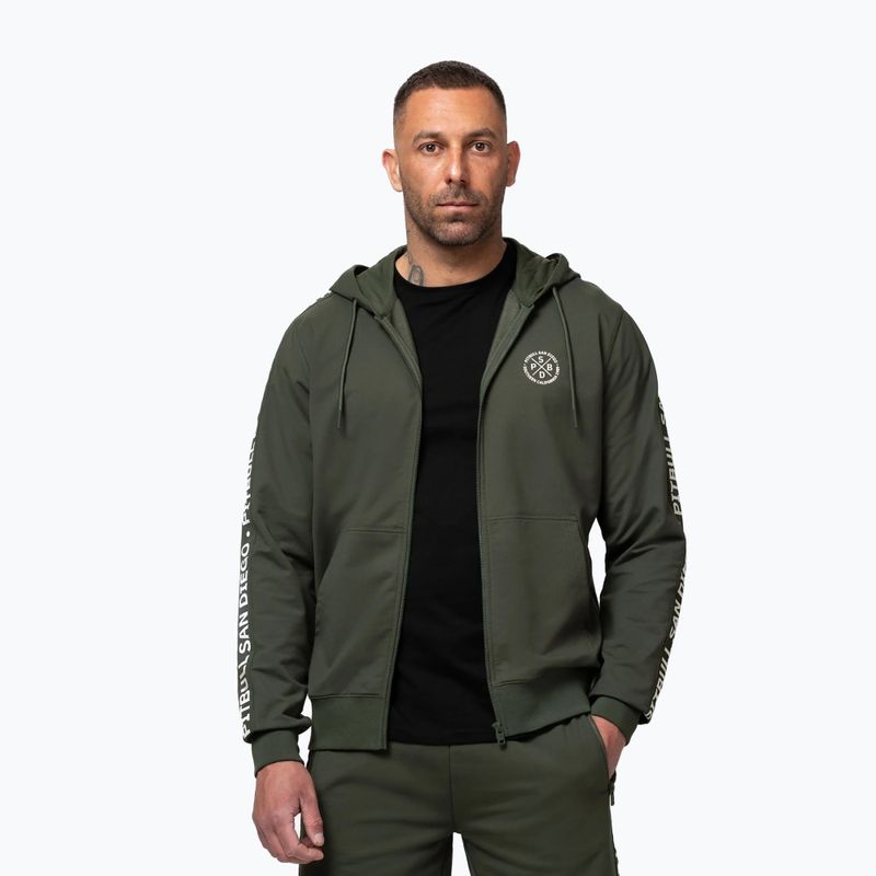 Felpa da uomo Pitbull Tape Parker Hooded Zip old green 4