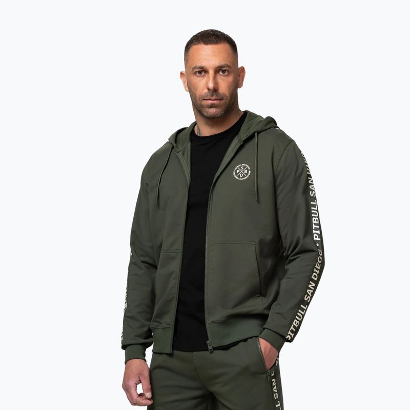 Felpa da uomo Pitbull Tape Parker Hooded Zip old green 5