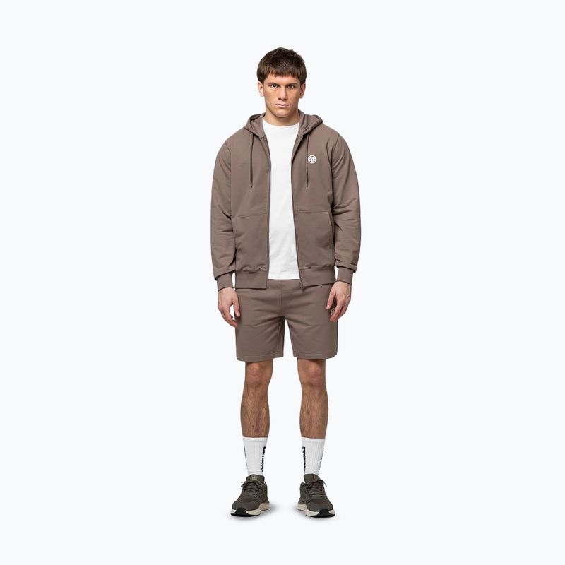 Felpa da uomo Pitbull Nugget Small Logo Hooded Zip brown savana 2