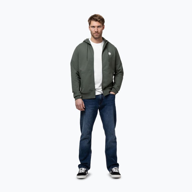 Felpa da uomo Pitbull Nugget Small Logo Hooded Zip sage green 2