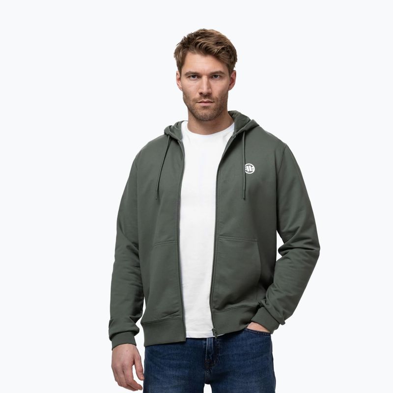 Felpa da uomo Pitbull Nugget Small Logo Hooded Zip sage green 4