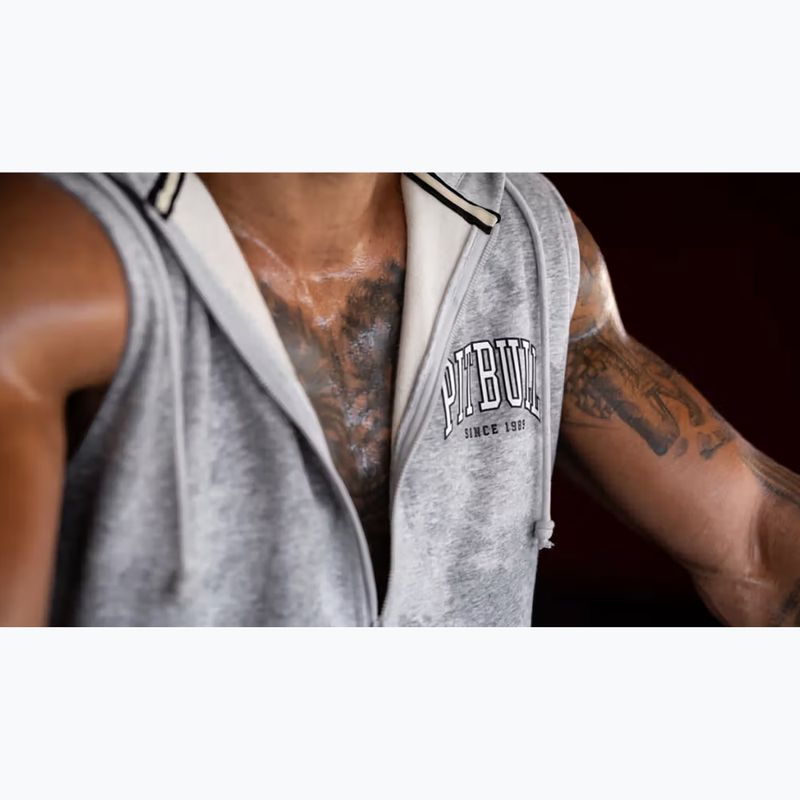 Felpa da uomo Pitbull Badger Hooded Vest Zip grey/melange 12