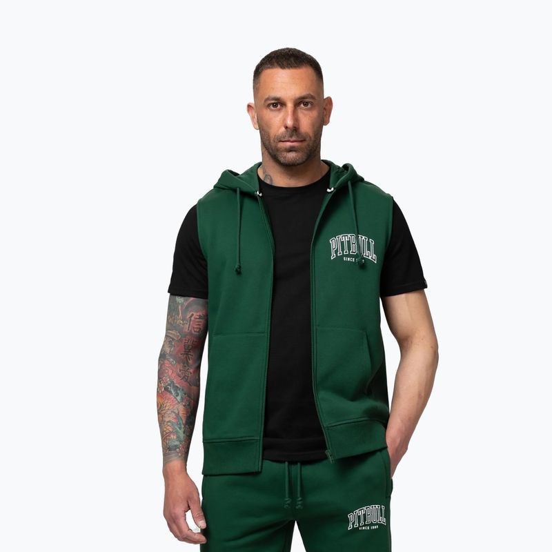 Felpa da uomo Pitbull Badger Hooded Vest Zip hunter green 4