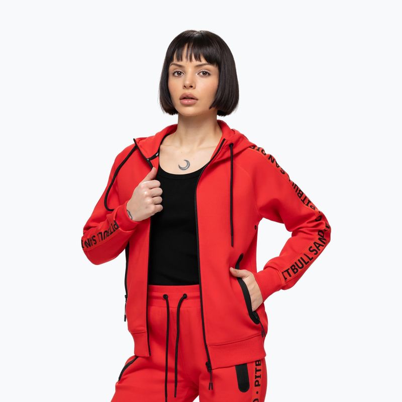 Felpa da donna Pitbull Explory Tape Hooded Zip fluo/red 5