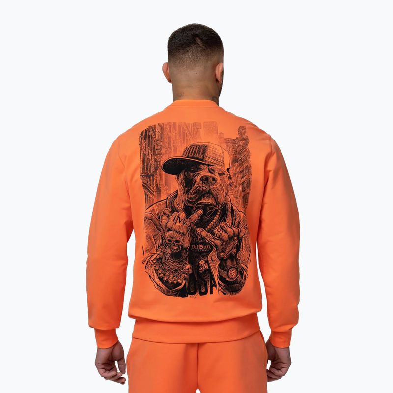 Felpa da uomo Pitbull USA Crewneck Sweatshirt fluo orange 3