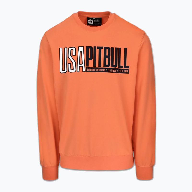 Felpa da uomo Pitbull USA Crewneck Sweatshirt fluo orange 5