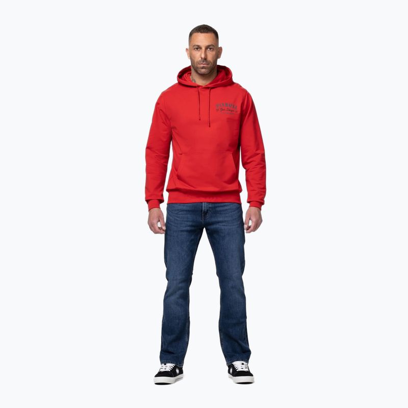 Felpa da uomo Pitbull Strenght & Respect Sweatshirt Hooded red 2