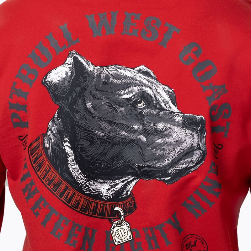 Felpa da uomo Pitbull Strenght & Respect Sweatshirt Hooded red 4