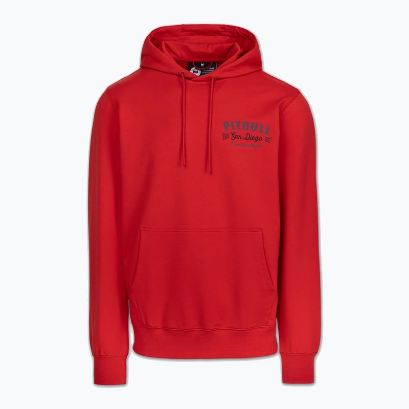Felpa da uomo Pitbull Strenght & Respect Sweatshirt Hooded red 5