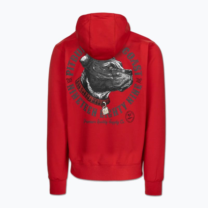 Felpa da uomo Pitbull Strenght & Respect Sweatshirt Hooded red 6