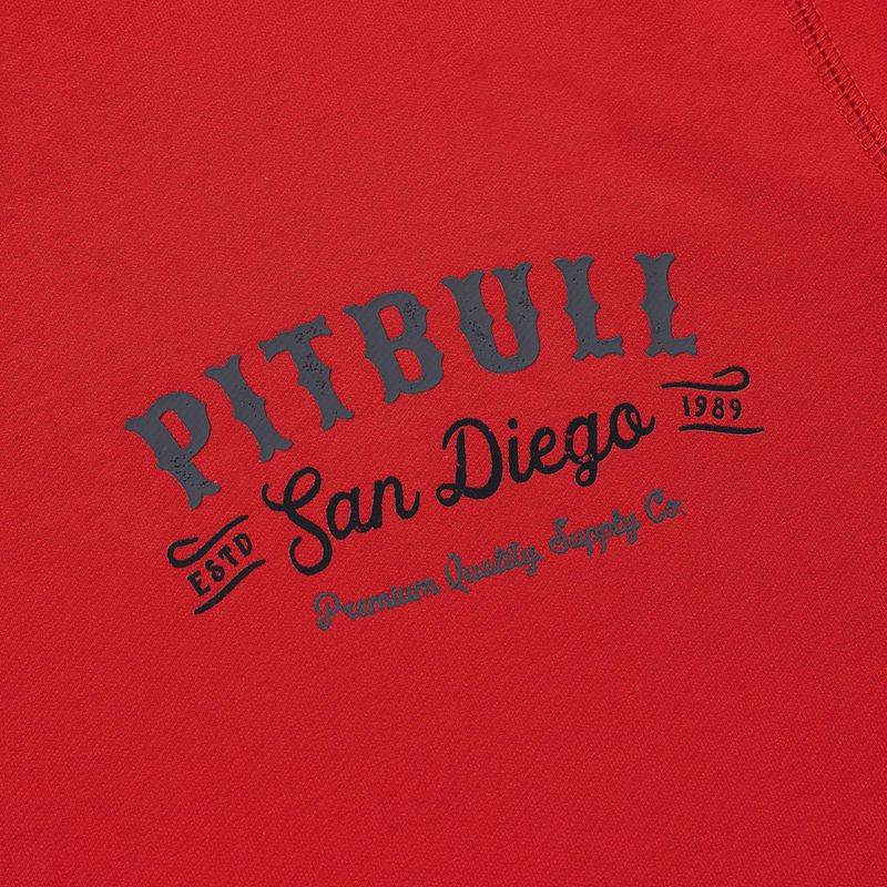 Felpa da uomo Pitbull Strenght & Respect Sweatshirt Hooded red 8