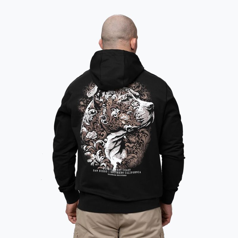 Felpa da uomo Pitbull Tatto Hooded black 3