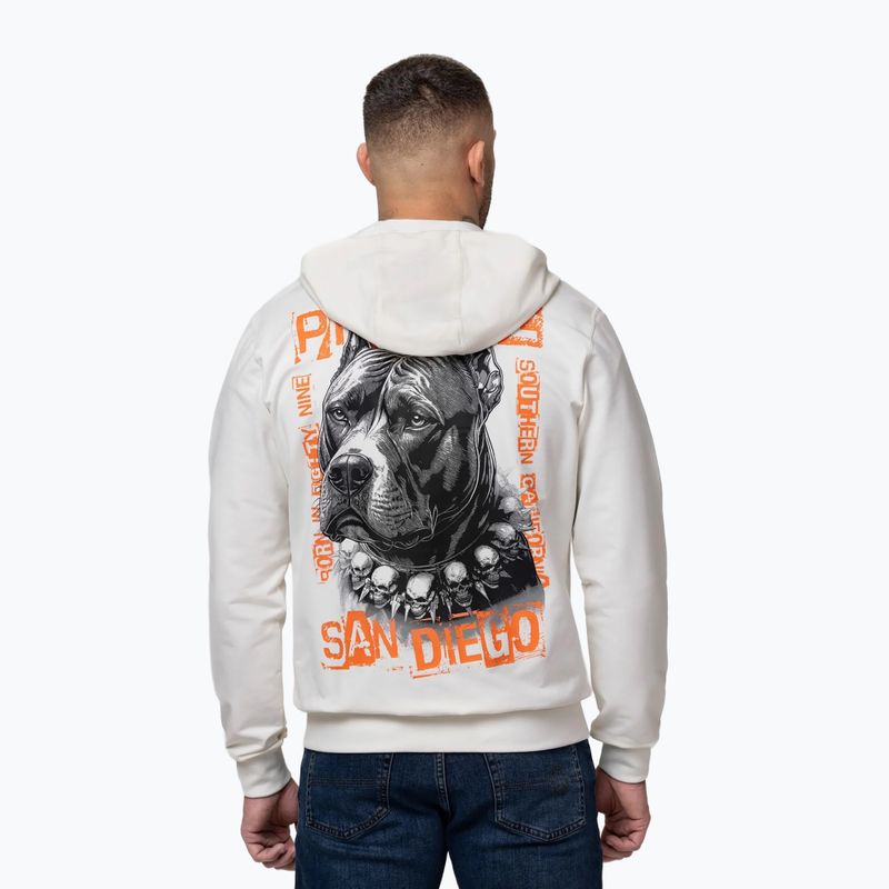 Felpa da uomo Pitbull Blacky Sweatshirt Zip Hooded off white 3
