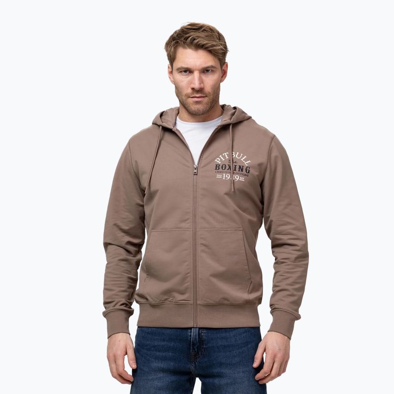Felpa da uomo Pitbull Bloodline 2 Sweatshirt Zip Hooded brown savana 3