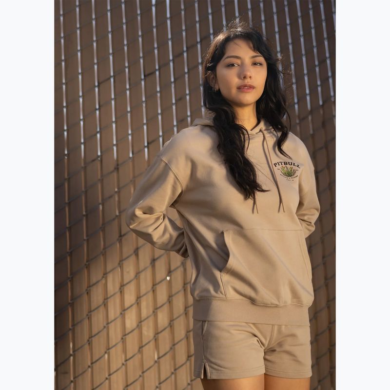 Felpa donna Pitbull Bullets & Blooms Hooded sand savana 11