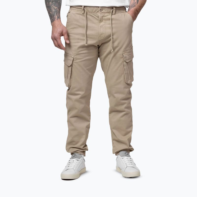 Pantaloni da uomo Pitbull Proctor Drawstring Jogger Cargo light sand 4