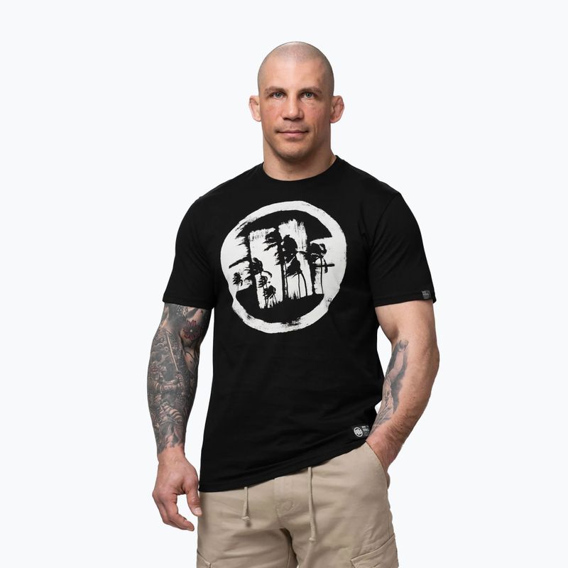 T-shirt da uomo Pitbull Palms black logo 4