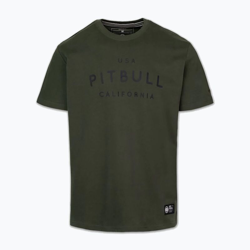 T-shirt da uomo Pitbull USA CAL Big Logo old green 4