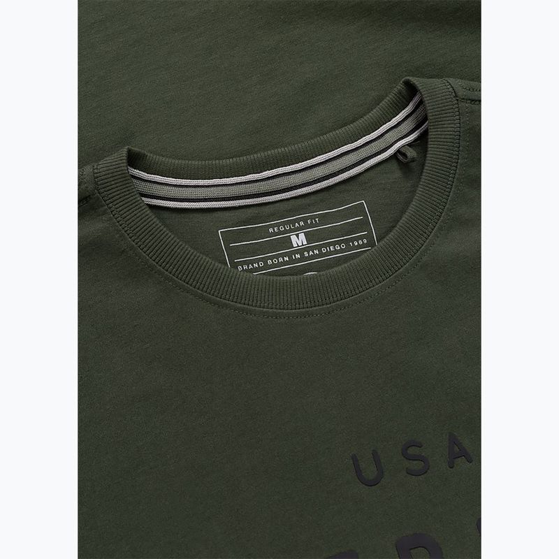 T-shirt da uomo Pitbull USA CAL Big Logo old green 6