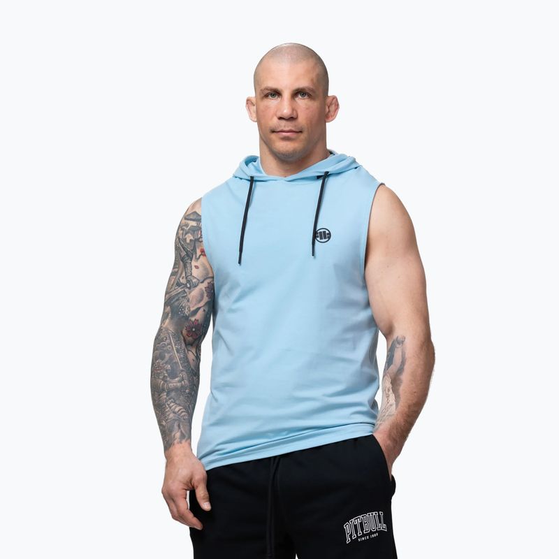 Felpa da allenamento uomo Pitbull Mercado Hilltop Sleeveless Hooded light blue