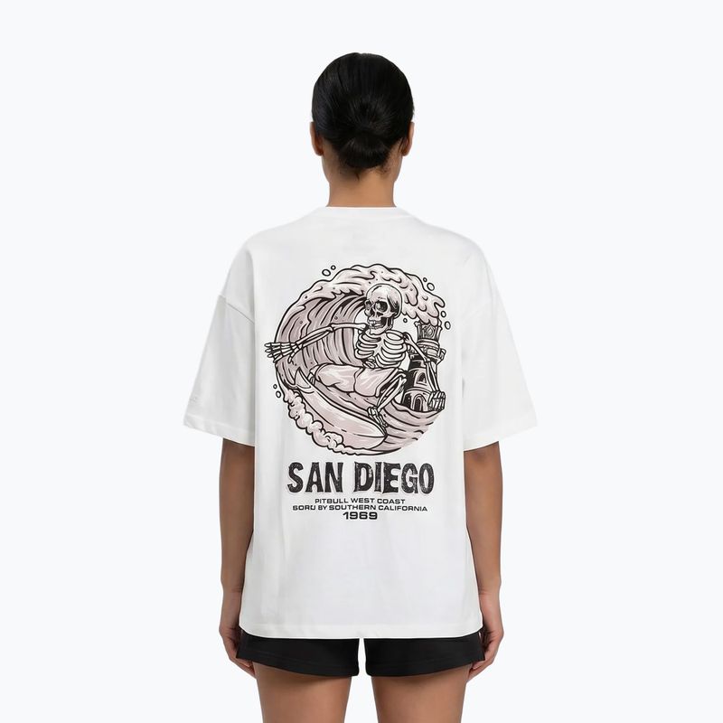 Felpa donna Pitbull Skull Oversize white 3