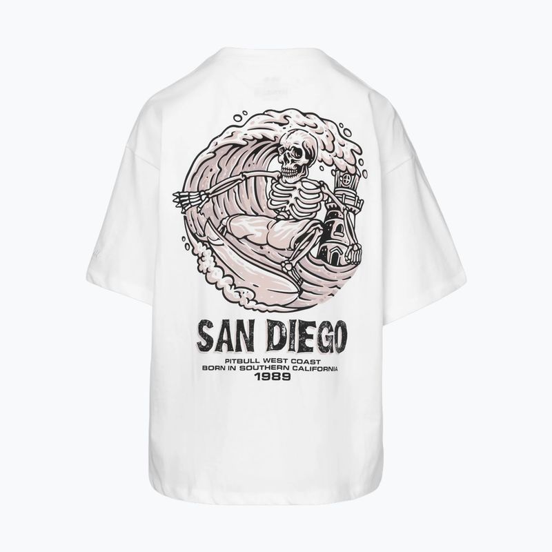 Felpa donna Pitbull Skull Oversize white 5