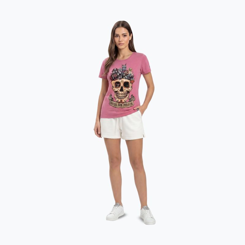 Maglietta da donna Pitbull Dia De Los Perros washed pink 2