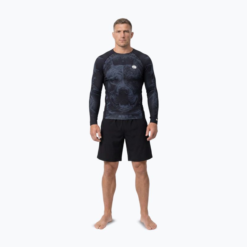 Rashguard a maniche lunghe da uomo Pitbull World Rashguard black 2