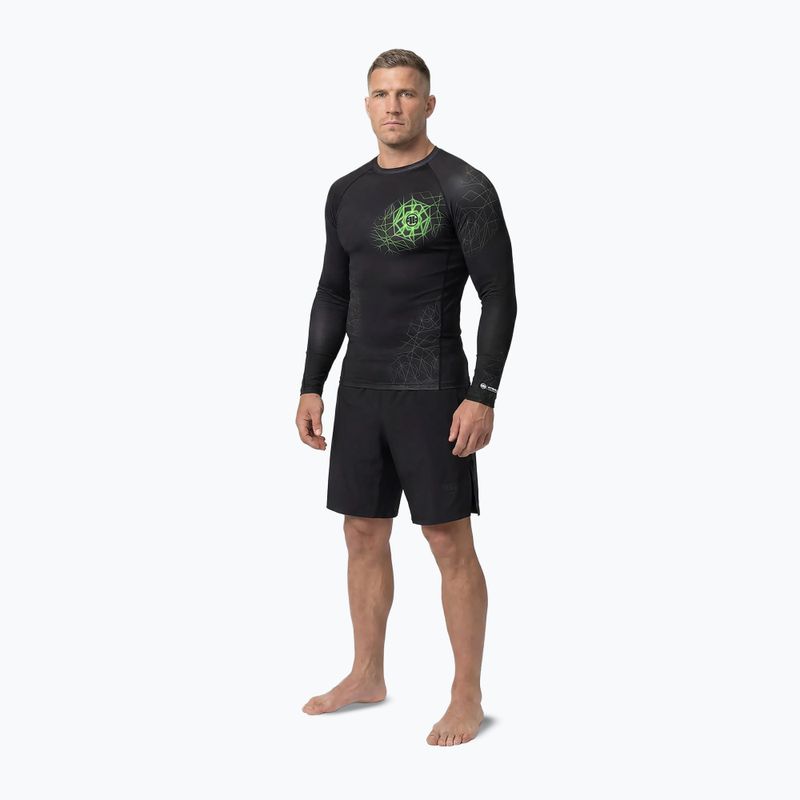 Rashguard a maniche lunghe da uomo Pitbull Ray Rashguard fluo green 2