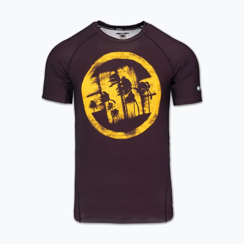 T-shirt da uomo Pitbull Rashguard Logo Palms brown 3