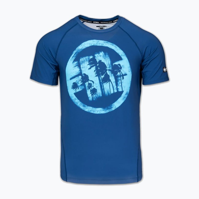 T-shirt da uomo Pitbull Rashguard Logo Palms blue 3