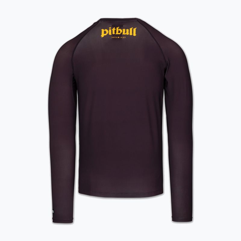 Rashguard a maniche lunghe da uomo Pitbull Rashguard Logo Palms brown 4