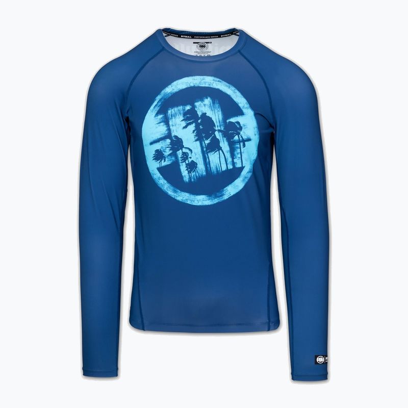 Rashguard a maniche lunghe da uomo Pitbull Rashguard Logo Palms blue 3