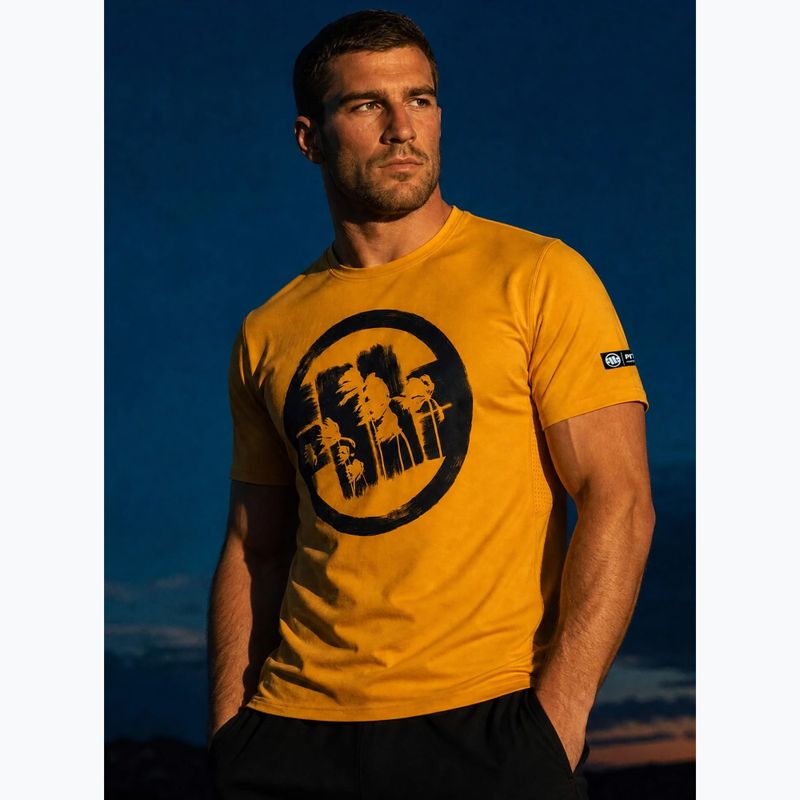 T-shirt da uomo Pitbull Palms mesh yellow logo 11