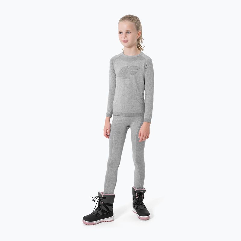 Set di biancheria intima termica per bambini 4F JBIDB001 grigio chiaro freddo melange