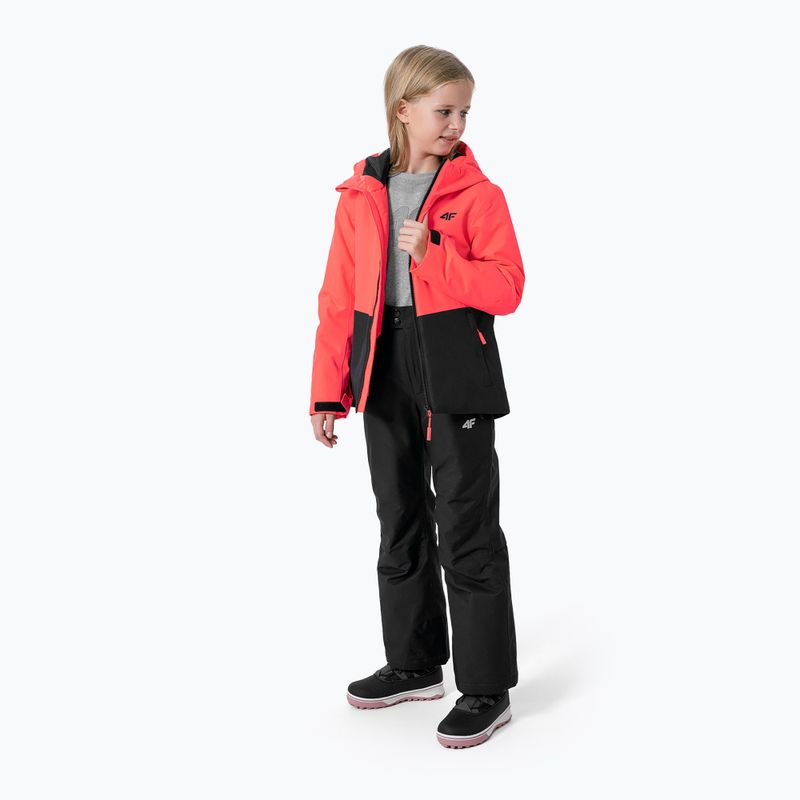 Giacca da sci per bambini 4F JKUDN001 neon corallo 2