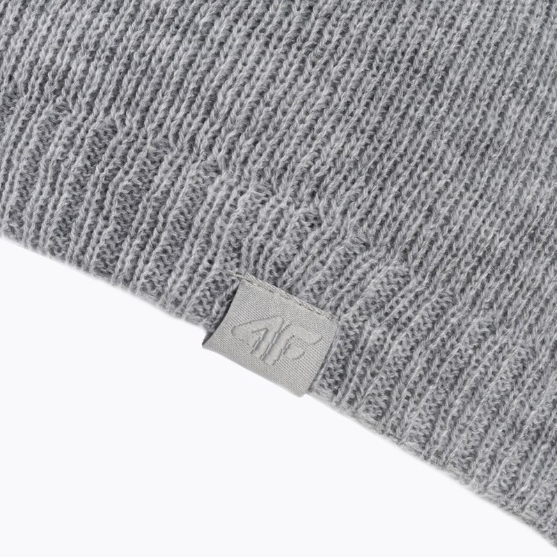 Berretto invernale da donna 4F CAD001 freddo grigio chiaro melange 4