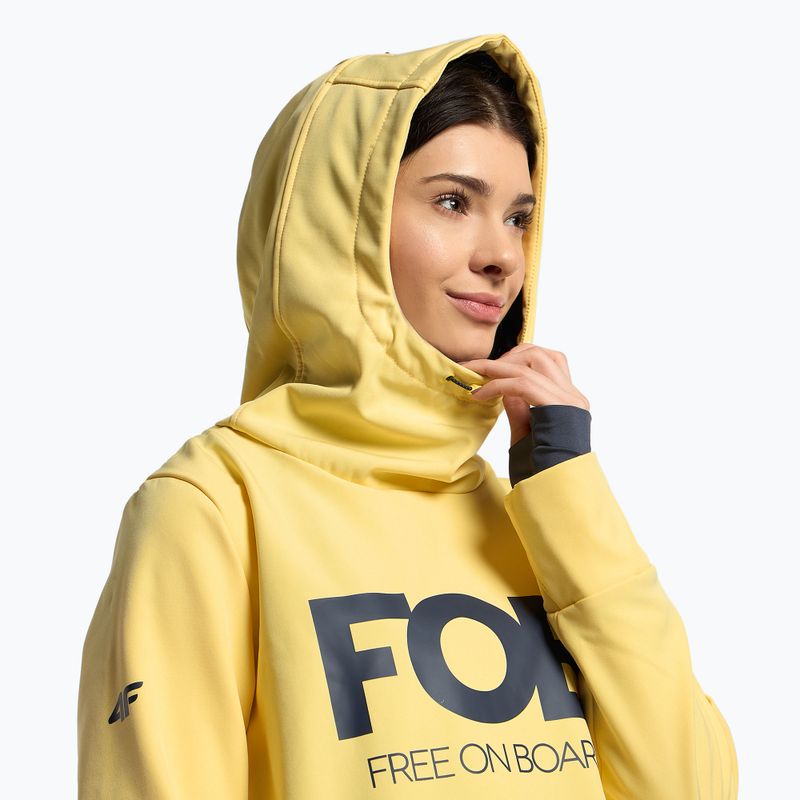 Giacca da snowboard donna 4F SFD001F limone chiaro 4