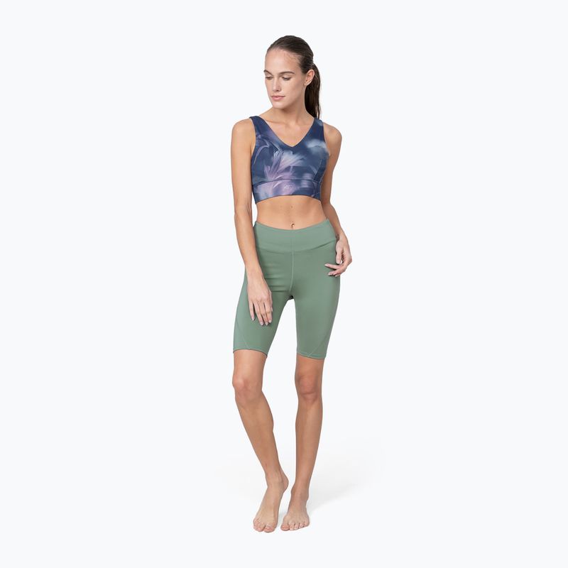 Pantaloncini da yoga da donna 4F SKDF012 verde acqua 2